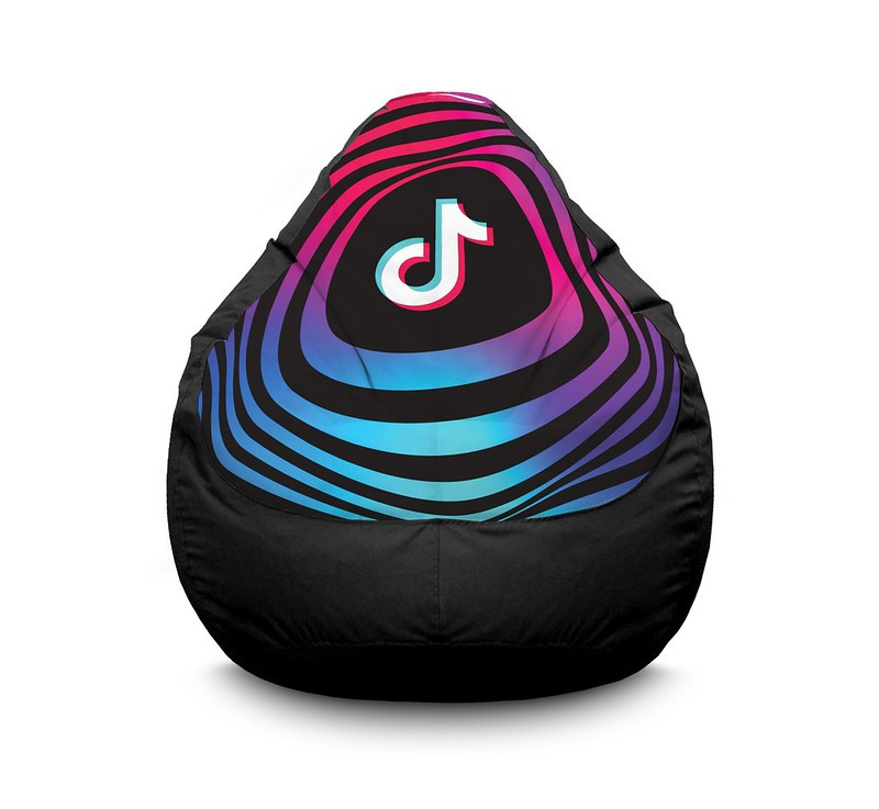 

Кресло мешок iPuff "Tik Tok. Circle distortion. Black" Оксфорд XXXL (100х135 см) Черный