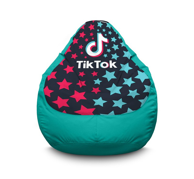 

Кресло мешок iPuff "Tik Tok. Super star. Light blue" Оксфорд XL (80x110 см) Бирюзовый