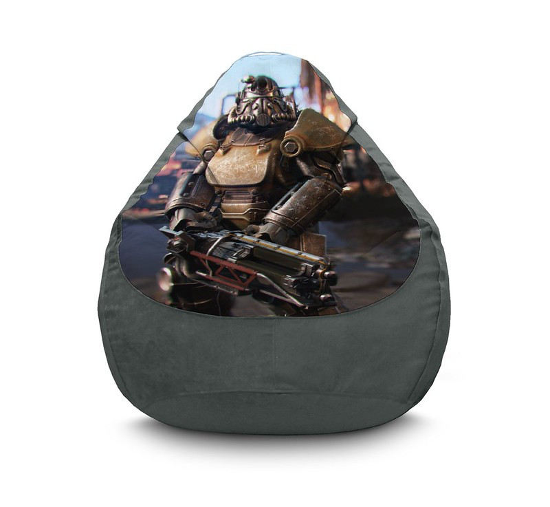 

Кресло мешок iPuff "Fallout. Power armor" Флок XXXL (100х135 см) Серый