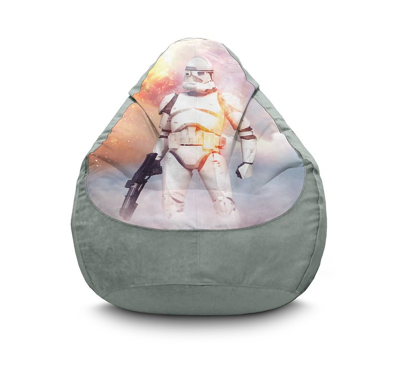 

Кресло мешок iPuff "Star Wars. Stormtroopers 4" Флок XL (80x110 см) Светло-серый