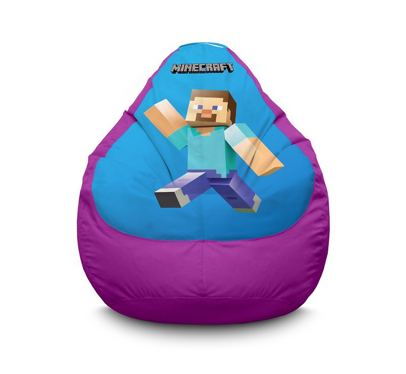 

Кресло мешок iPuff "Minecraft Happy Steve Blue" Оксфорд XXXL (100х135 см) Фиолетовый