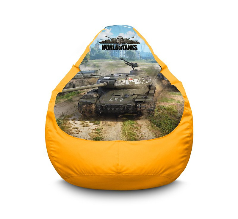 

Кресло мешок iPuff "World of Tanks. Tank on the road" Оксфорд XXL (90х125 см) Желтый