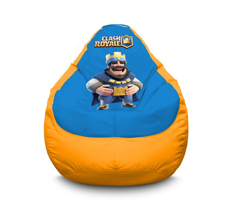 

Кресло мешок iPuff "Clash Royale. Happy king" Оксфорд XXXL (100х135 см) Желтый