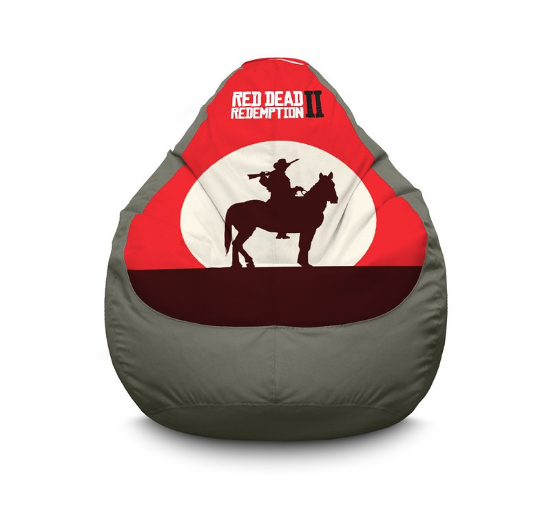 

Кресло мешок iPuff "RDR 2. Horseman and sunset" Оксфорд XL (80x110 см) Светло-серый