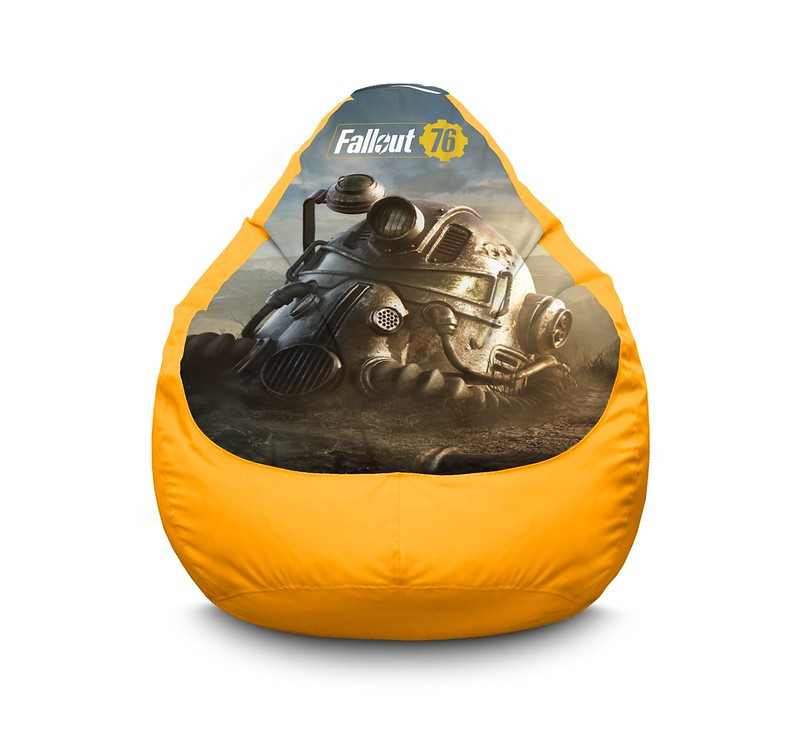 

Кресло мешок iPuff "Fallout 76. Armor helm" Оксфорд XXL (90х125 см) Желтый