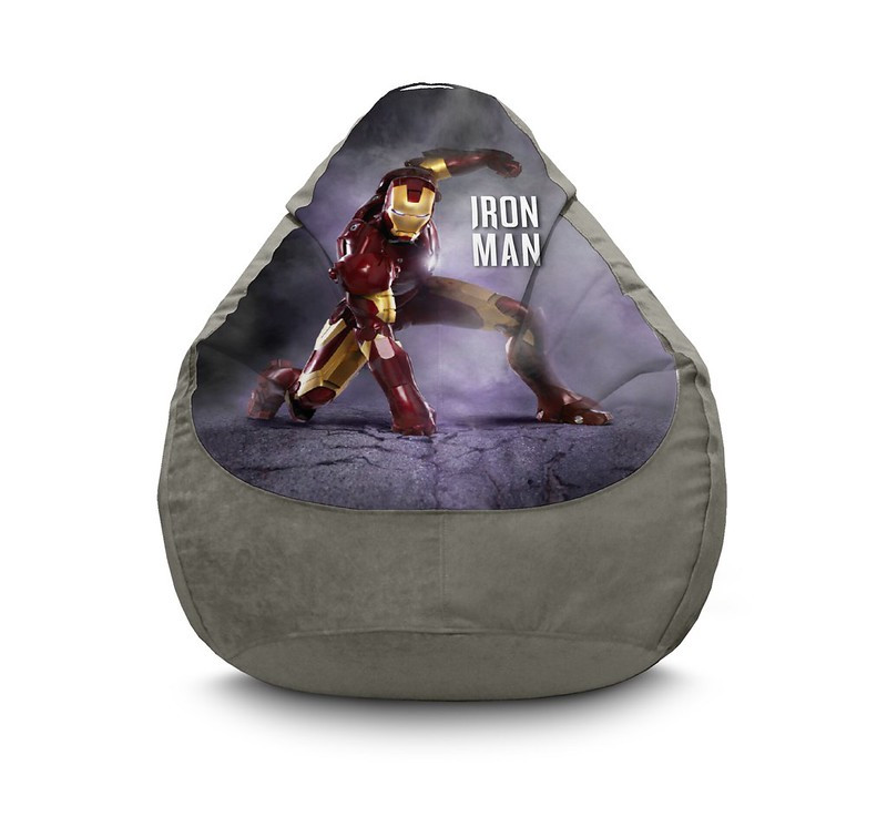 

Кресло мешок iPuff "Iron Man. Superhero touchdown" Флок XXL (90х125 см) Серый