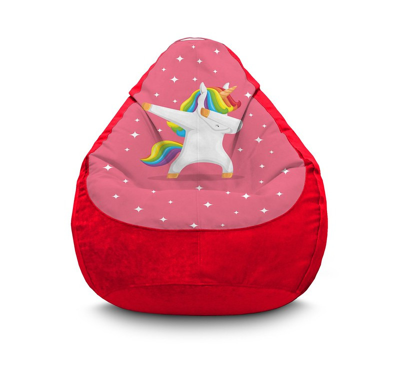 

Кресло мешок iPuff "Unicorn and rainbow" Флок XXXL (100х135 см) Красный