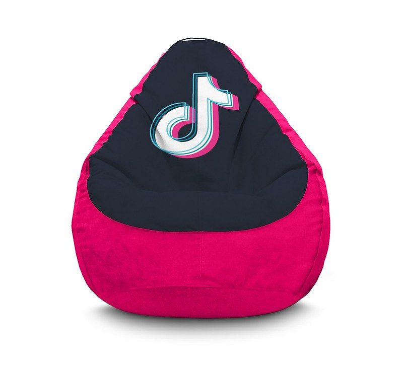 

Кресло мешок iPuff "Tik Tok. Logo. Pink" Флок XXXL (100х135 см) Розовый