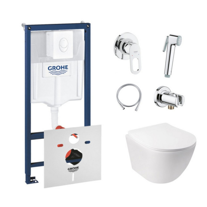 

Комплект инсталляция Grohe Rapid SL 38722001 и унитаз с сиденьем Qtap Jay QT07335176W + набор для гигиенического душа со смесителем Grohe BauLoop 111042 (SD00038268)