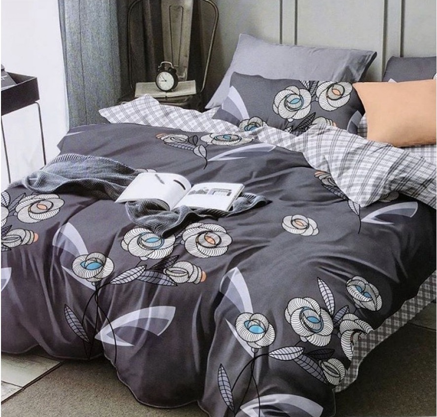 

Комплект постельного белья Наша Швейка (простынь на резинке) Бязь Коричневый цветок и клетка Двуспальный 180х215 см