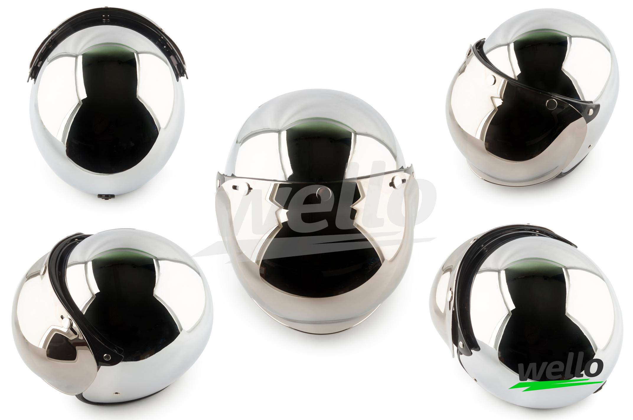 Шлем открытый (с визором, size:M, хром) STAR – низкие цены, кредит ...