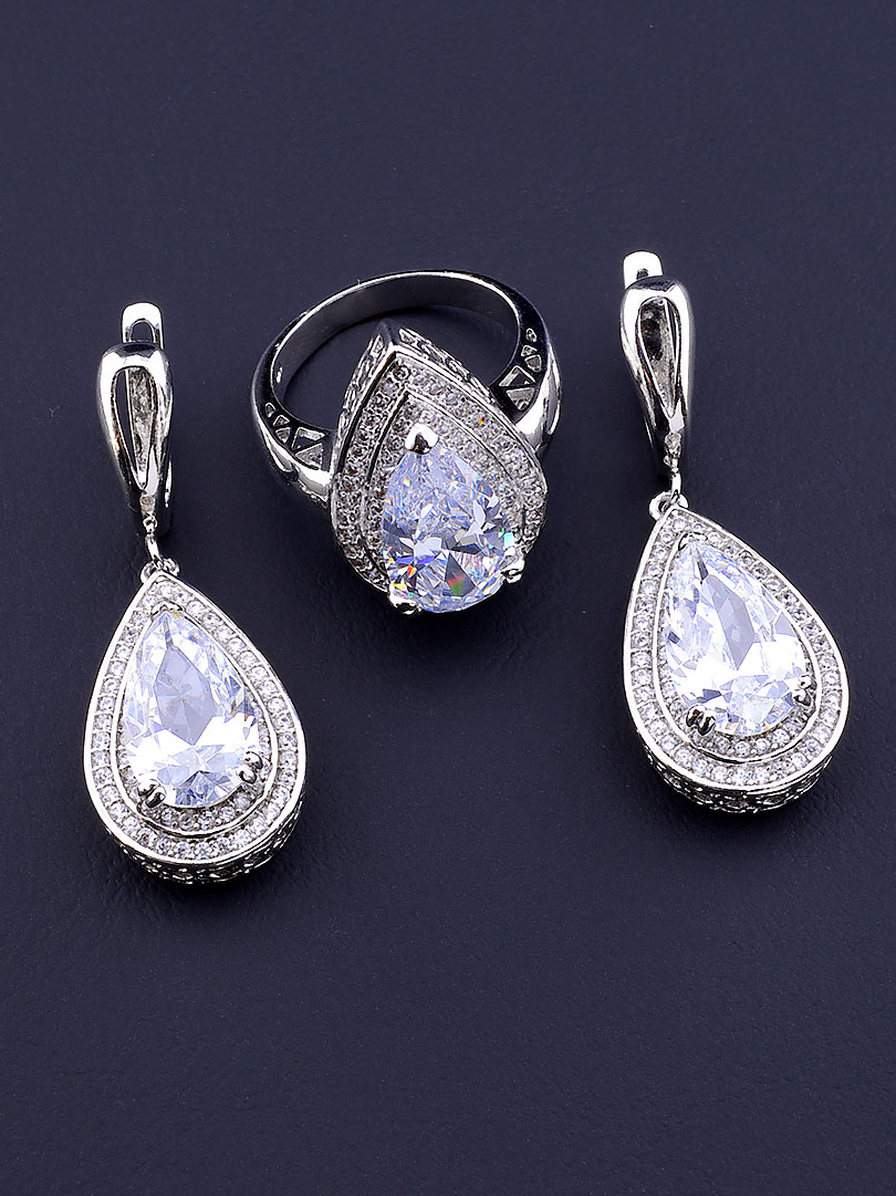 

Комплект бижутерии Sunstones серьги-капельки и кольцо размер 17 024823-170