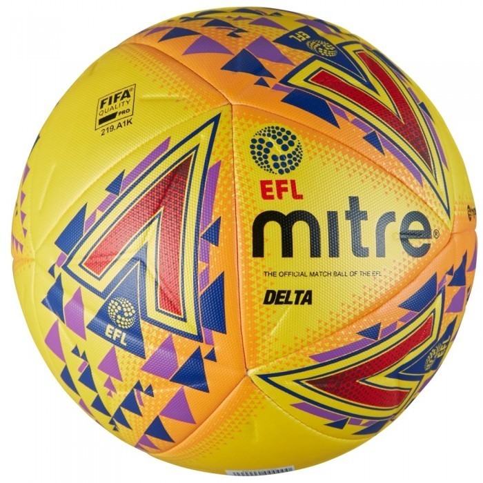 

Мяч футбольный Mitre Delta Hyperseam EFL 5BB1979YPO №5 Желтый