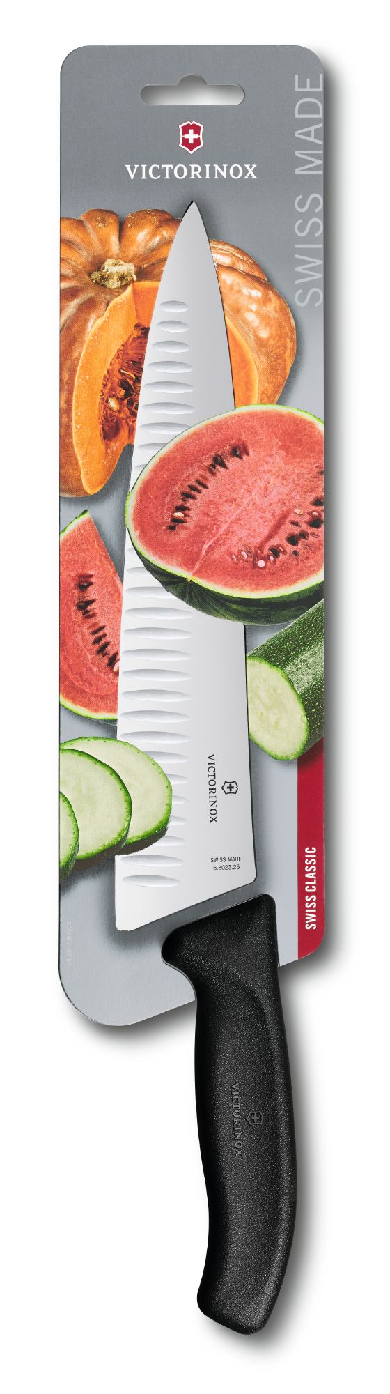 

Кухонный нож SwissClassic Carving 25см рифл. с черн. ручкой (блистер)