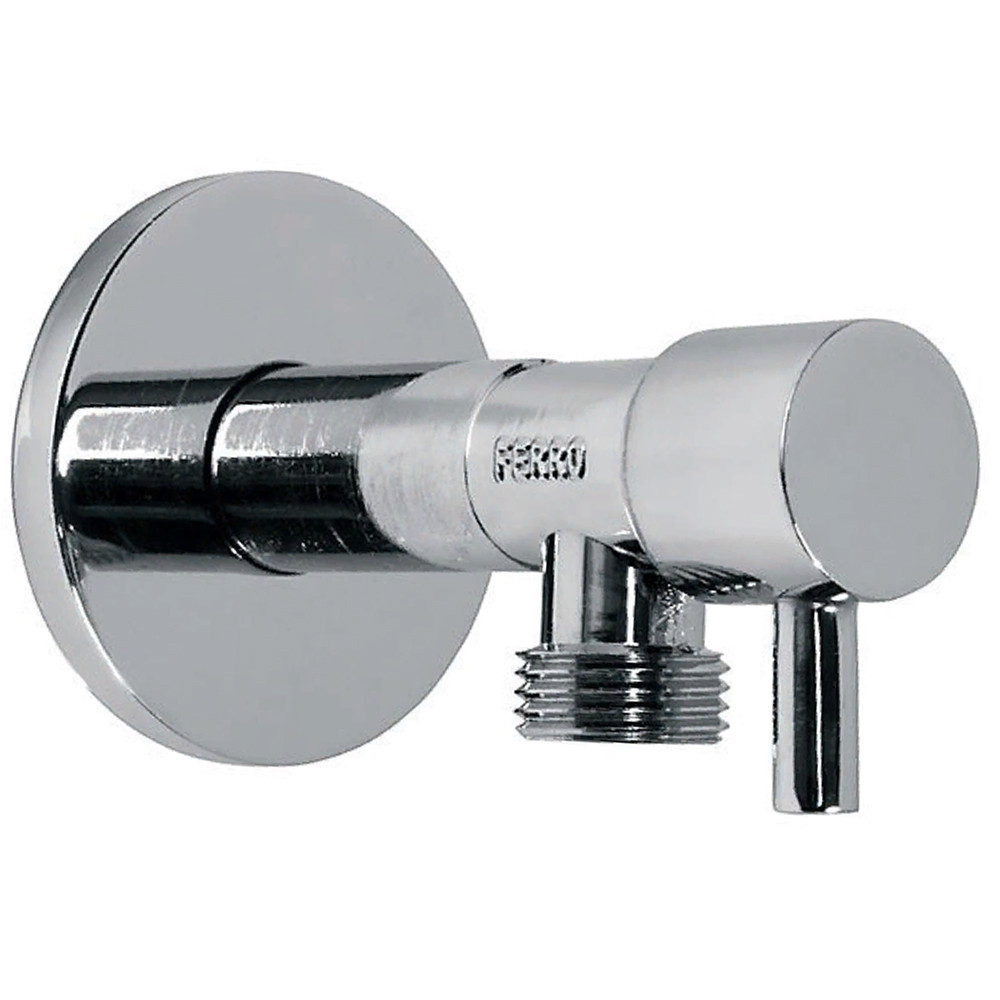 

Кран шаровый угловой 1/2"х3/4" с керамической головкой FERRO