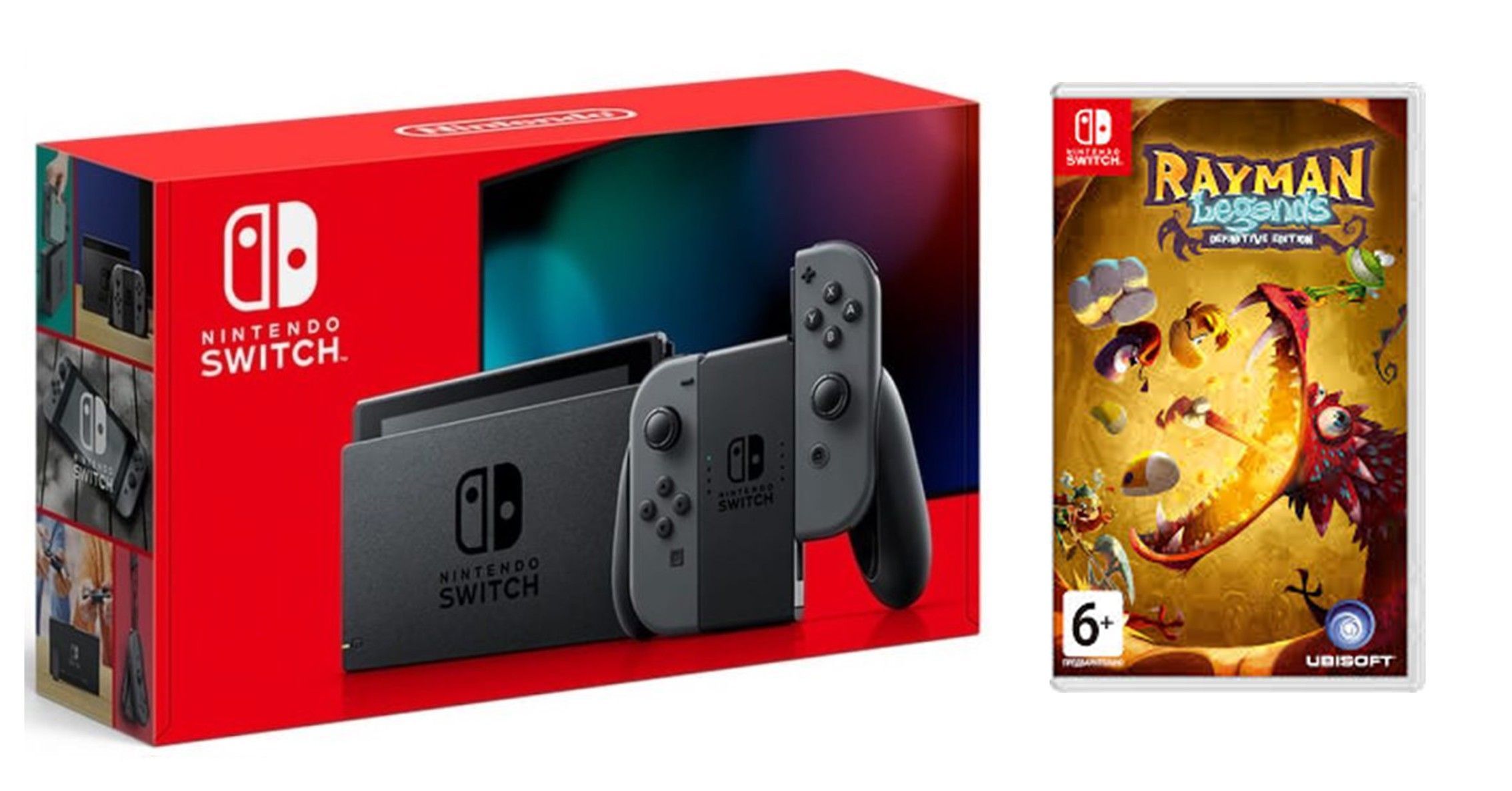 

Nintendo Switch Gray - Обновлённая версия + Игра Rayman Legends: Definitive