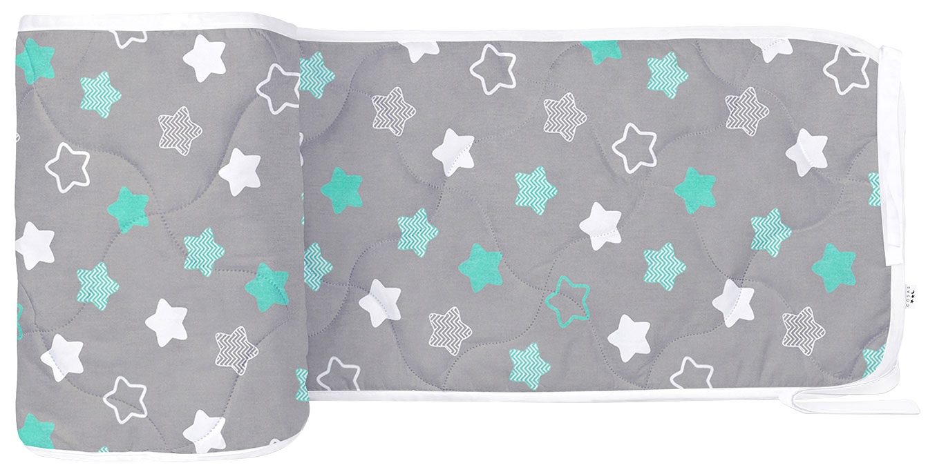 

Бортики в детскую кроватку Cosas St-WeltBed Star Zig Mint Grey 30х180