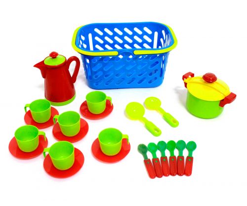 

Набор посудки Kinderway в корзинке (голубая) KW-04-437 114496