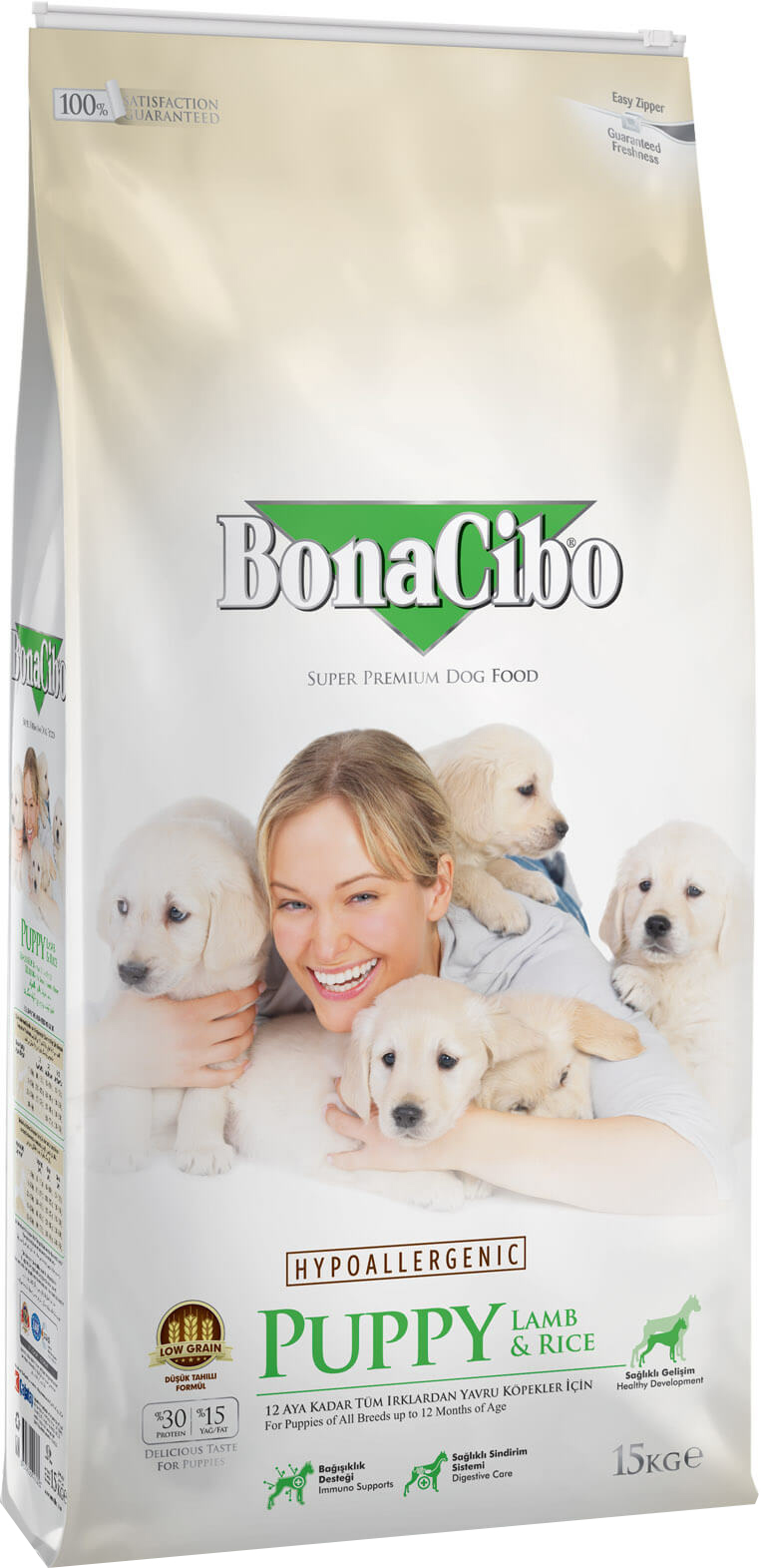 

Сухой корм для щенков BonaCibo Puppy Lamb&Rice с мясом ягненка и рисом 15 кг