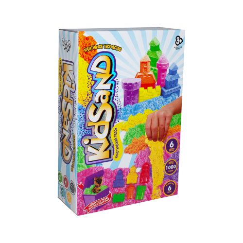 

Кинетический песок Dankotoys "KidSand" с формочками, 1000 г (рус) KS-04-10 22665