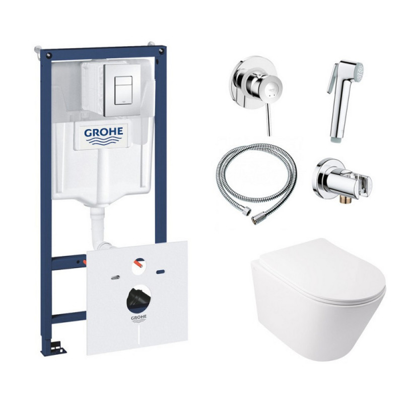 

Комплект инсталляция Grohe Rapid SL 38827000 и унитаз с сиденьем Qtap Swan QT16335178W + набор для гигиенического душа со смесителем Grohe BauClassic 111048 (SD00038282)