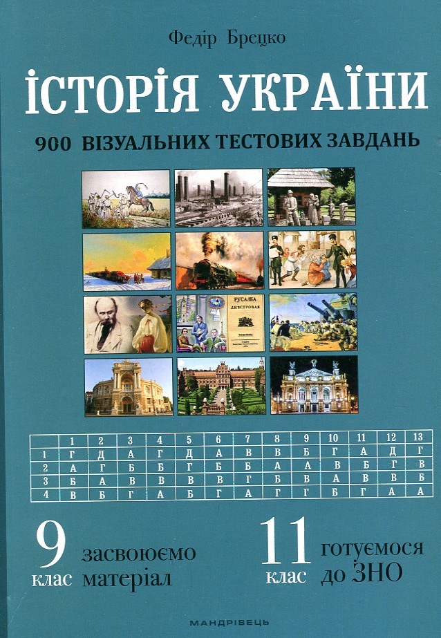 

Історія України. Візуальні тестові завдання. 9 клас 2020 - Брецко Ф.Ф.