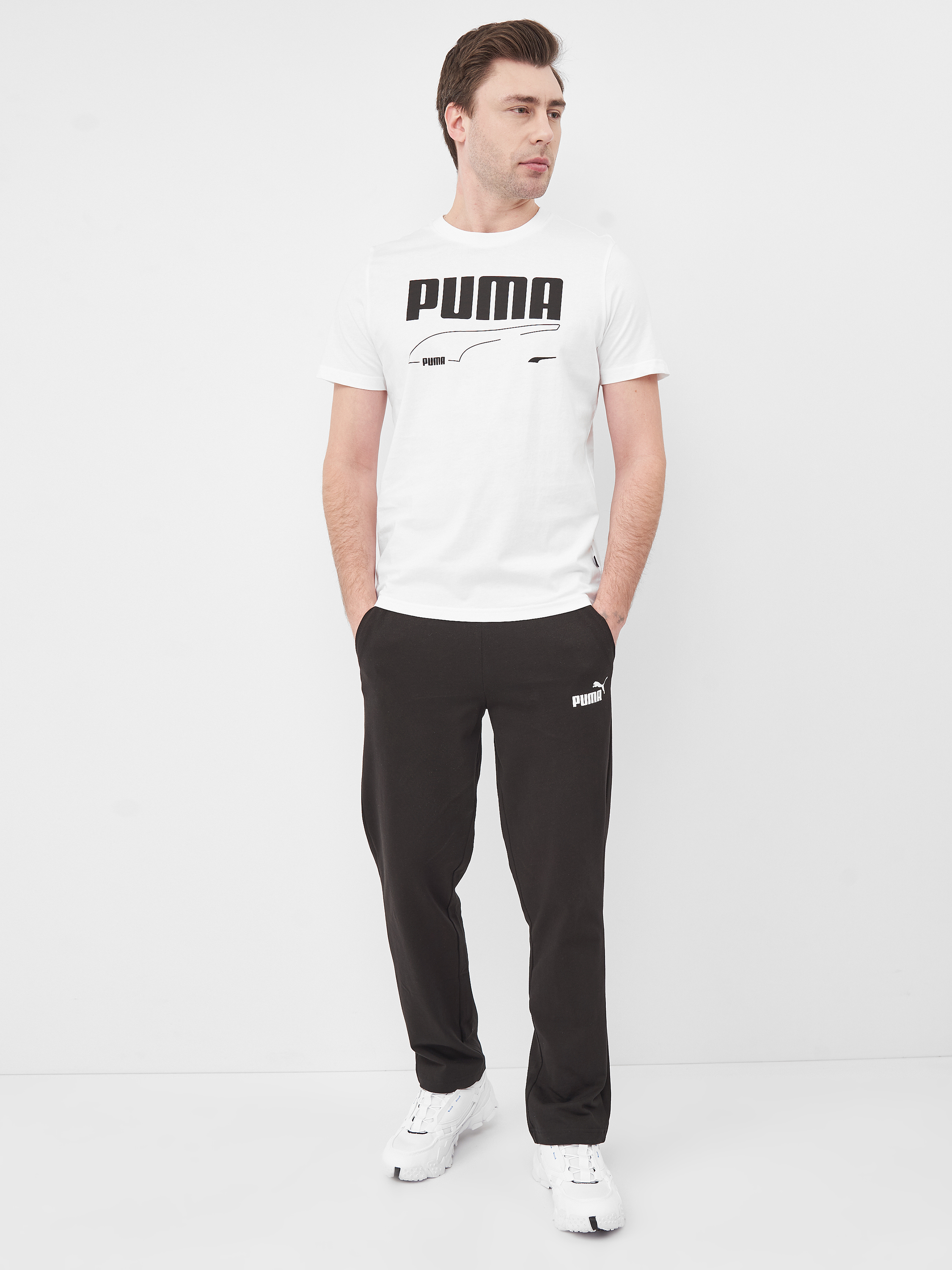 Акція на Спортивні штани чоловічі Puma Ess Jersey Pants 58674701 M Puma Black від Rozetka