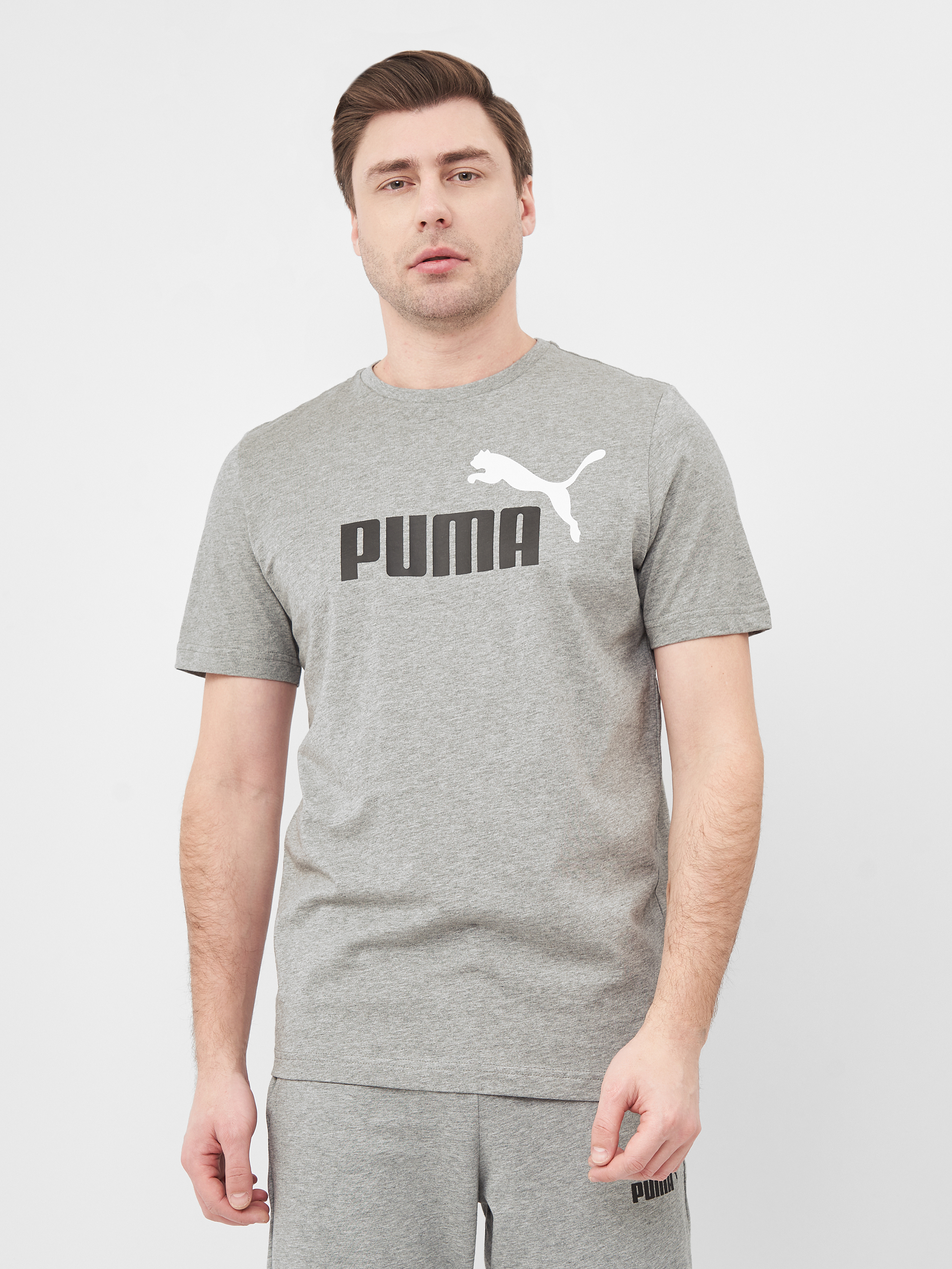 Акция на Футболка довга чоловіча Puma Ess+ 2 Col Logo Tee 58675903 M Сіра от Rozetka