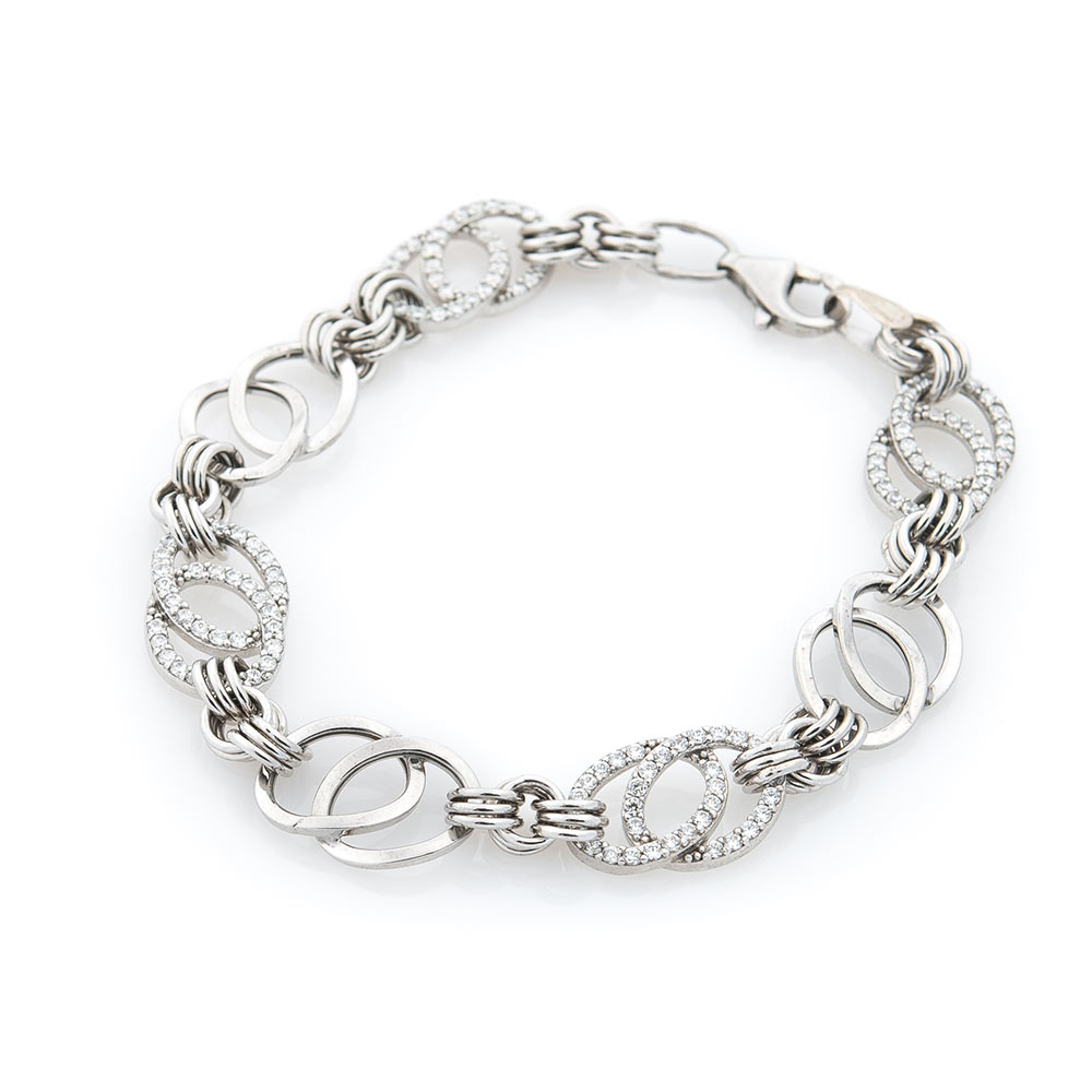

Серебряный браслет ОНИКС с фианитами (вес 10 г) модели пр-14470-10,0-18