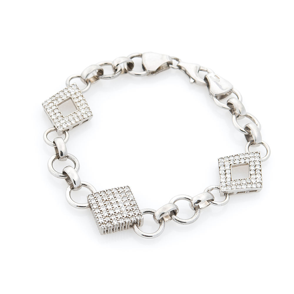 

Серебряный браслет ОНИКС с фианитами (вес 16.5 г) модели пр-14484-16,5-20