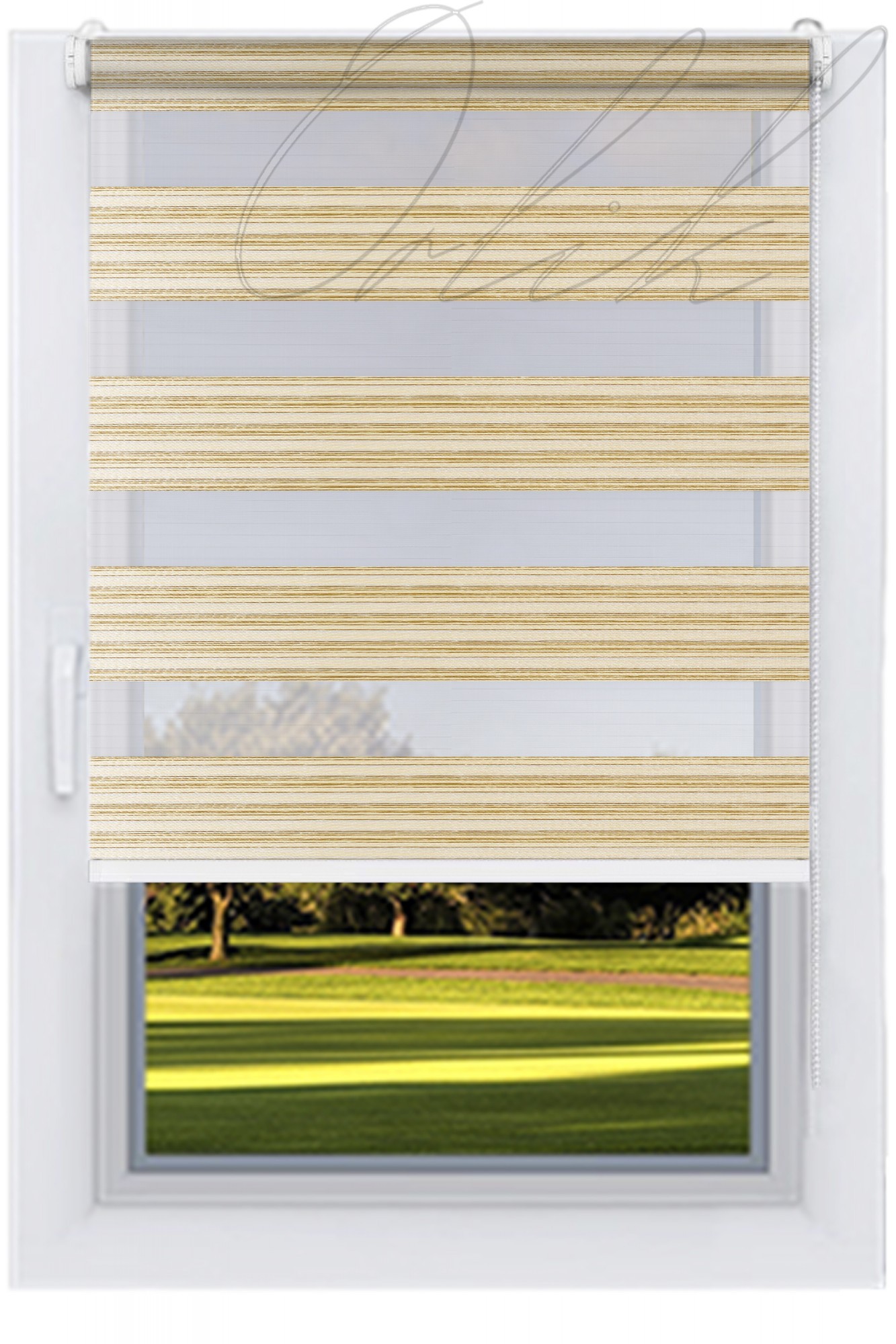 

Ролета тканевая DECOLUX 145х160 Меланж Шампань Д-Н вал 32 белый