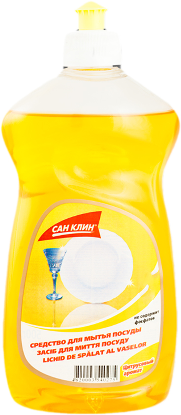 Моющее средство для посуды Сан Клин Лимон 500 мл (4820003540275) – фото ...