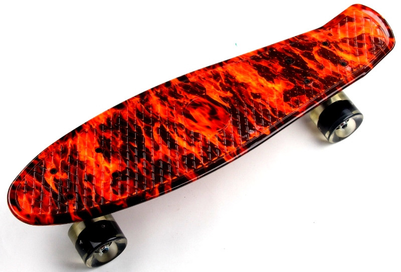 

Скейтборд, Пенни борд Penny 011 "Fire" Светящиеся колеса