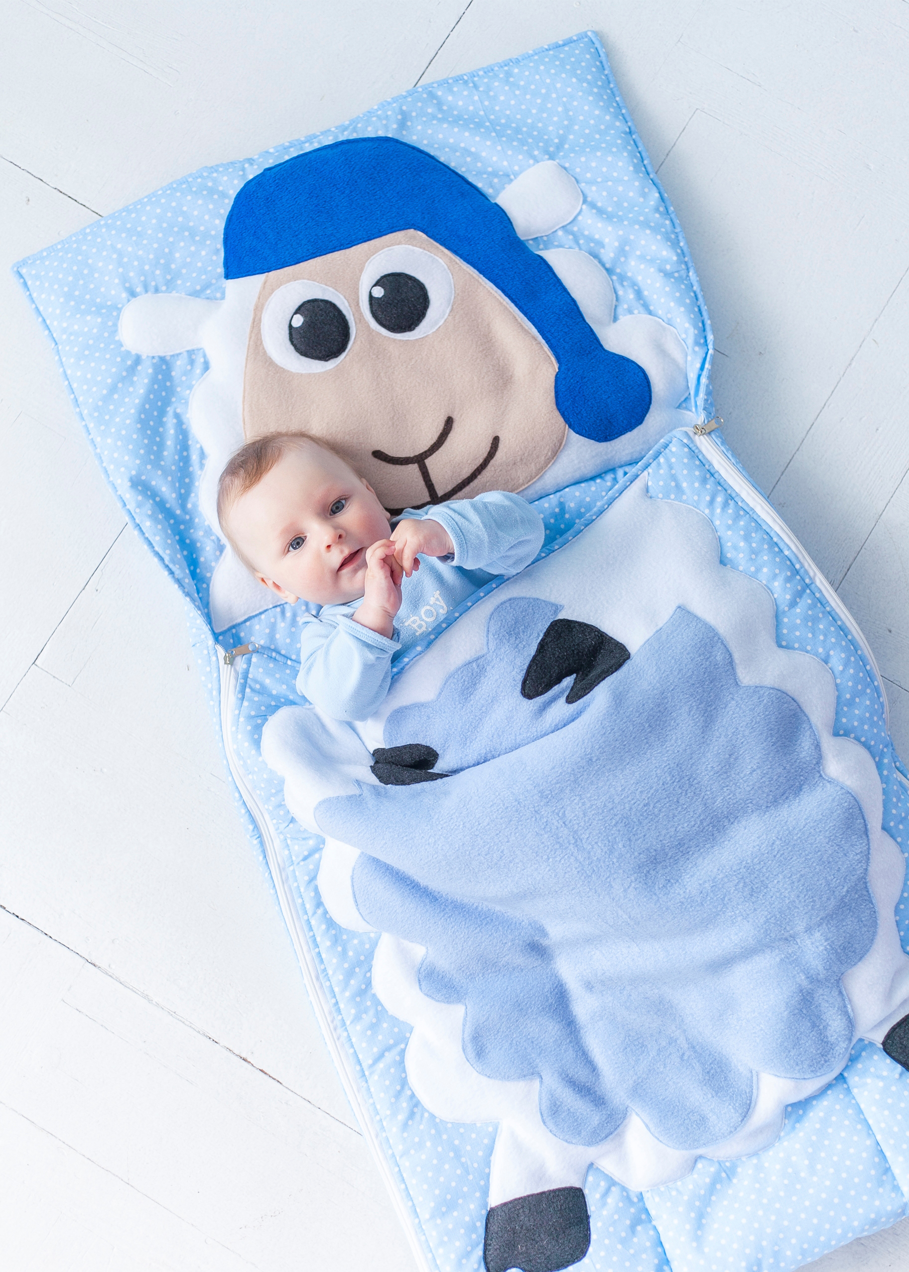 

Спальний мішок дитячий сліпик Nighty Night Баранчик XL 200х90 см