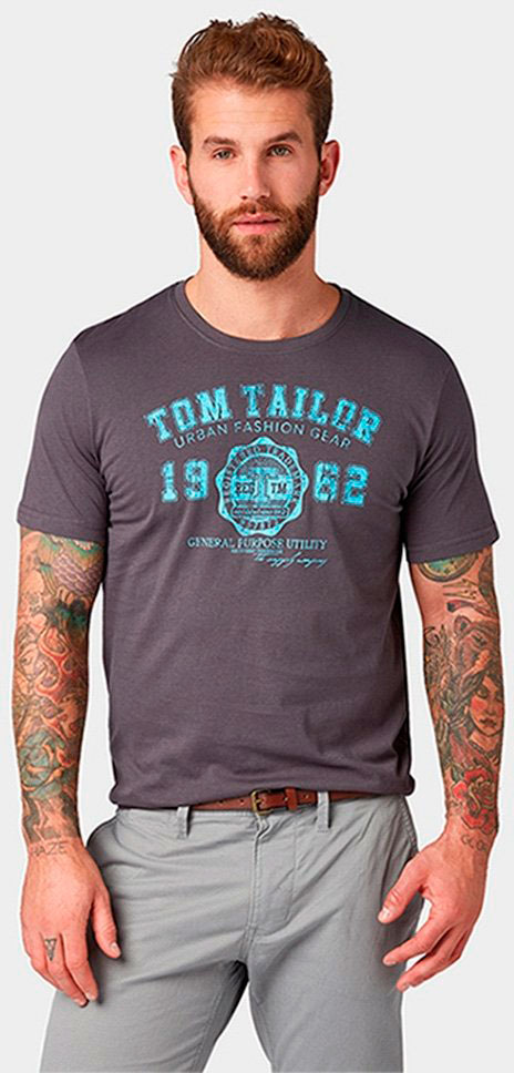 

Футболка Tom Tailor TT 10086370010 10899  Серая, Футболка Tom Tailor TT 10086370010 10899 XL Серая