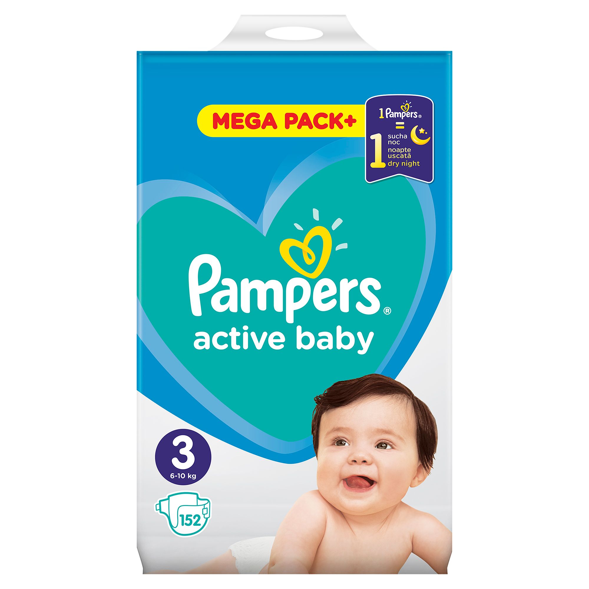 

Подгузники Pampers Active Baby-Dry, размер 3 (6-10кг) 152шт
