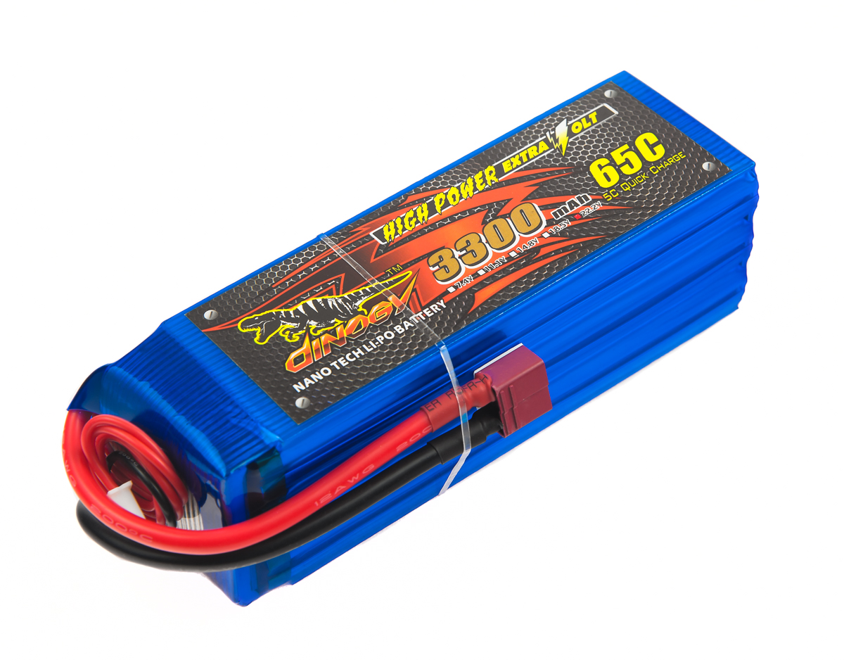 

Аккумулятор полимерно-литиевый Dinogy Li-Pol 3300mAh 22.2V 6S 65C 43x42x133мм T-Plug 29777