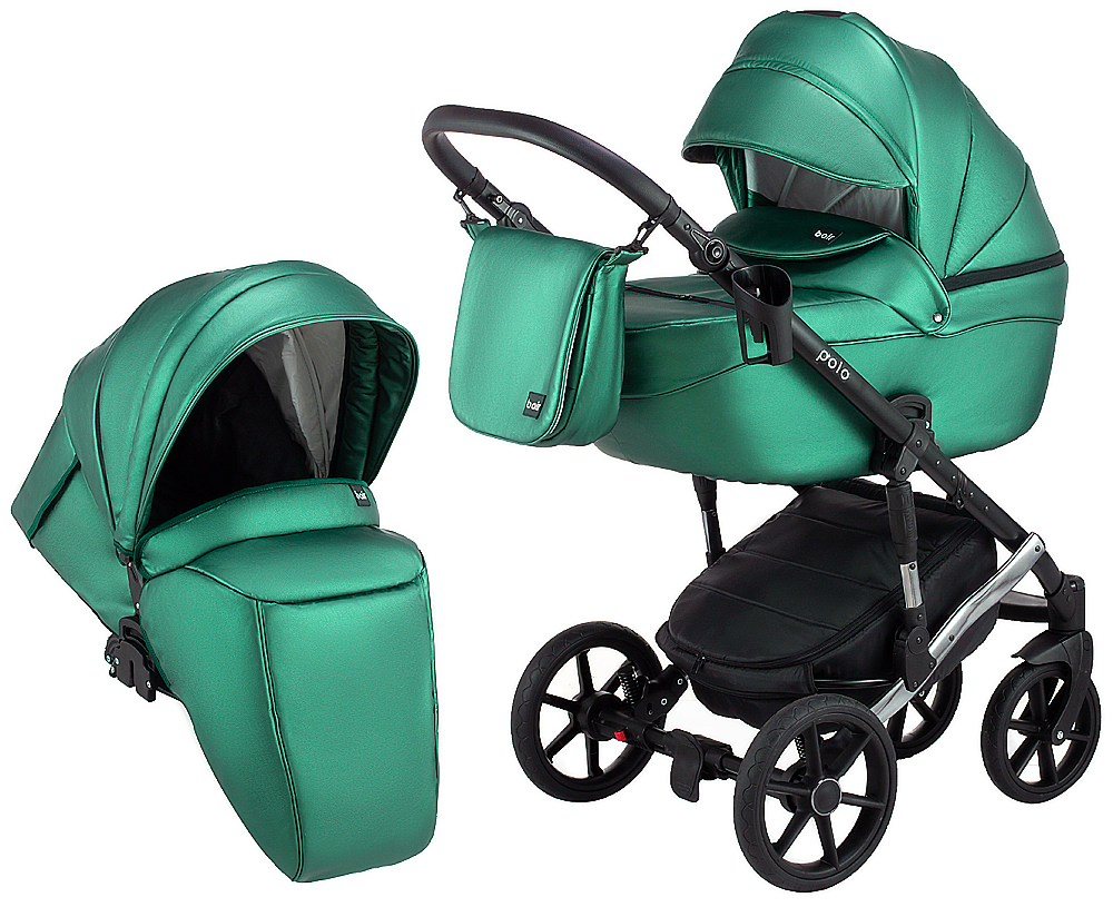 

Коляска 2 в 1 Bair Polo (Silver) кожа 100% 29S. 34014
