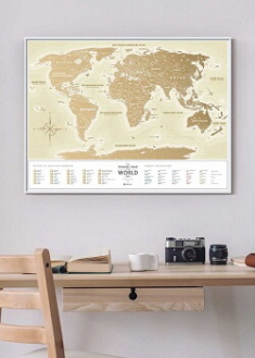 

Скретч карта світу «Travel Map Gold World» (укр) (тубус). 46658