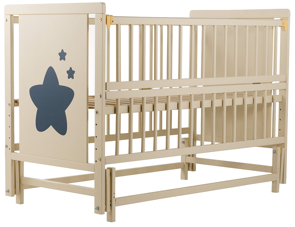

Кровать Babyroom Звездочка Z-02 маятник, откидной бок бук слоновая кость. 34095