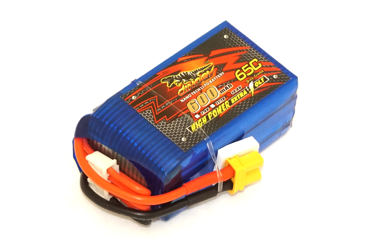 

Аккумулятор полимерно-литиевый Dinogy Li-Pol 600mAh 14.8V 4S 65C XT30 52x30x23.5мм 29792