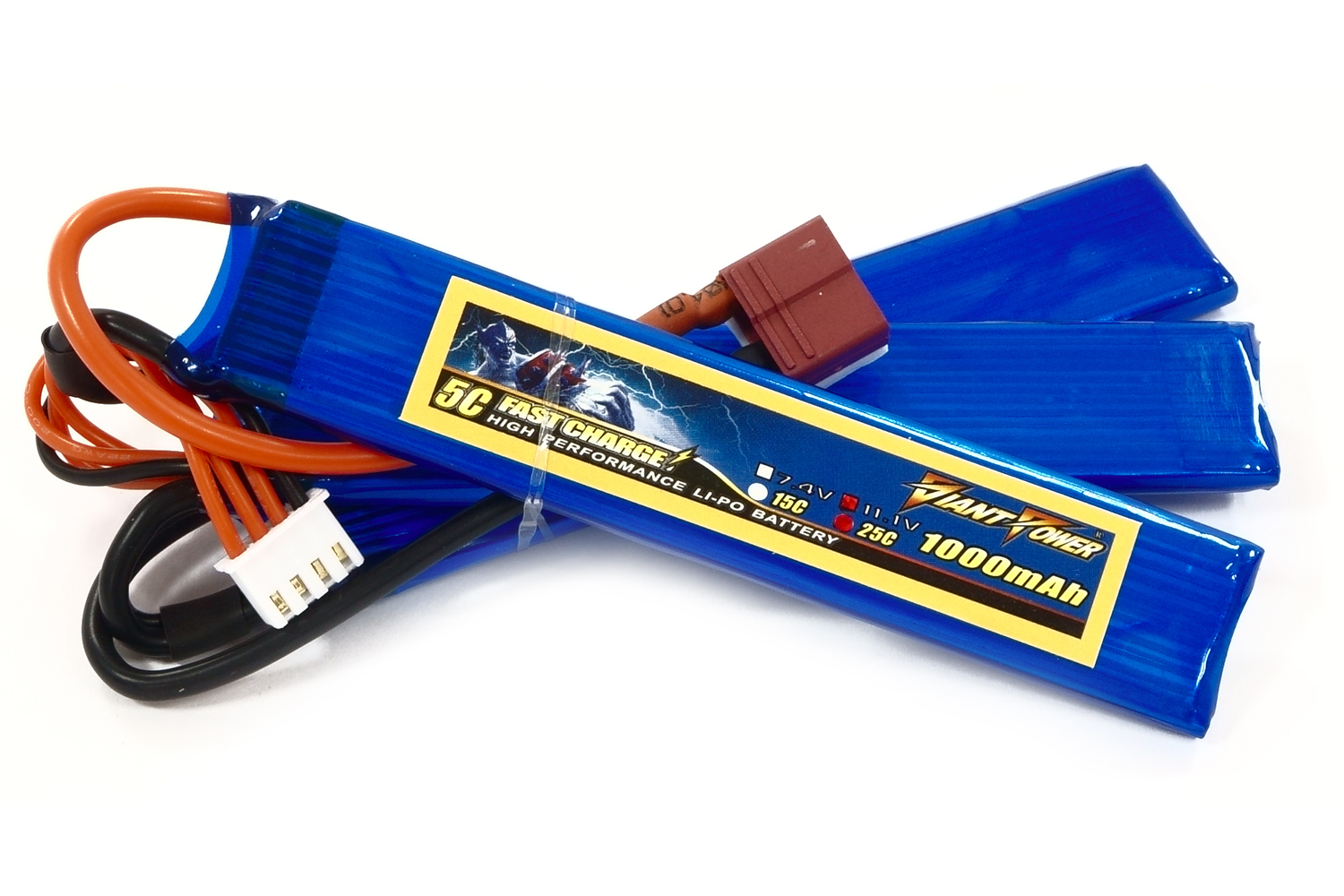 

Аккумулятор полимерно-литиевый для страйкбола Giant Power (Dinogy) Li-Pol 11.1V 3S 1000mAh 25C 3 лепестка 5.5х20х103мм T-Plug 29829
