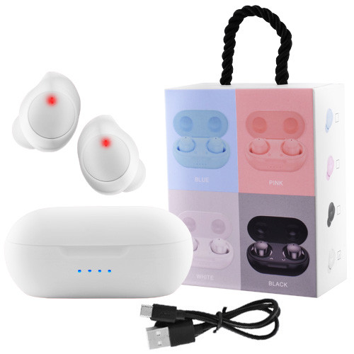 

Беспроводные bluetooth-наушники TWS-08 5.0 с кейсом, white. 31805