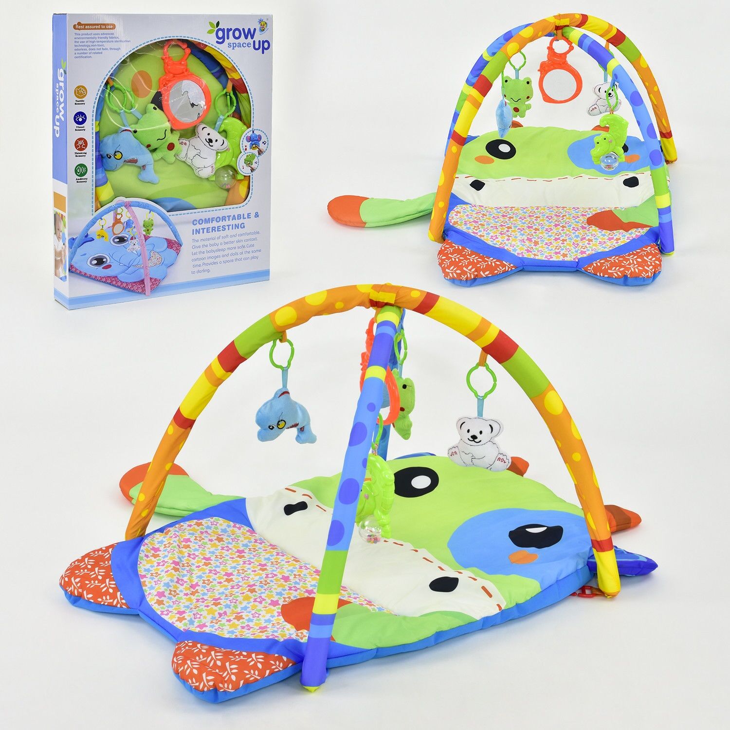 

Развивающий коврик Grow-Up Toys D 115 в виде коровки 5 режимов подсветки с аксессуарами