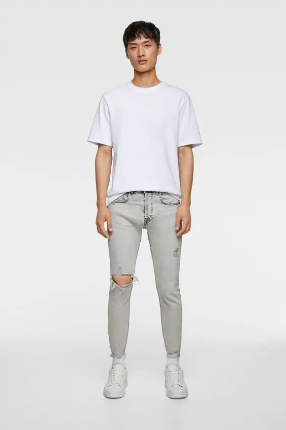 

Джинсы Zara светло-серые скинни демисезонные 42 (6688 361 802)