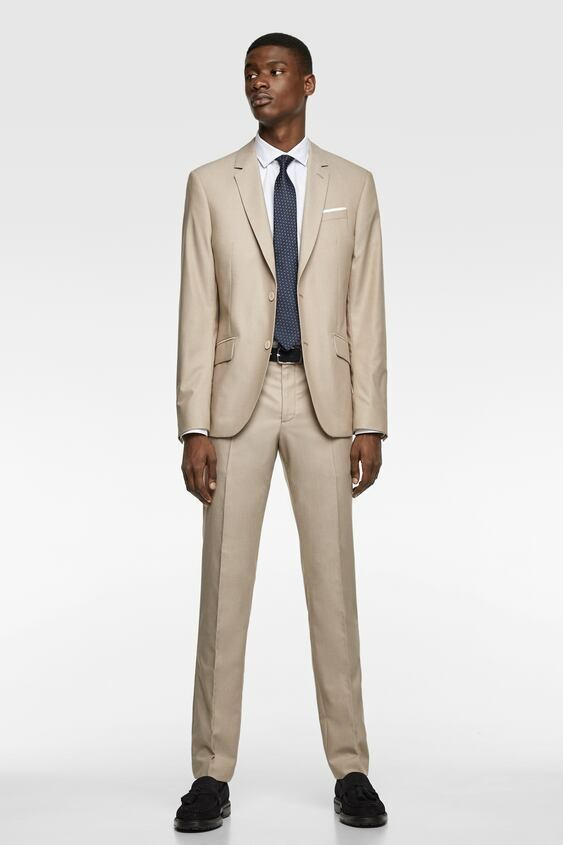 

Брюки Zara бежевые классические прямые демисезонные 36 (4397 520 708)