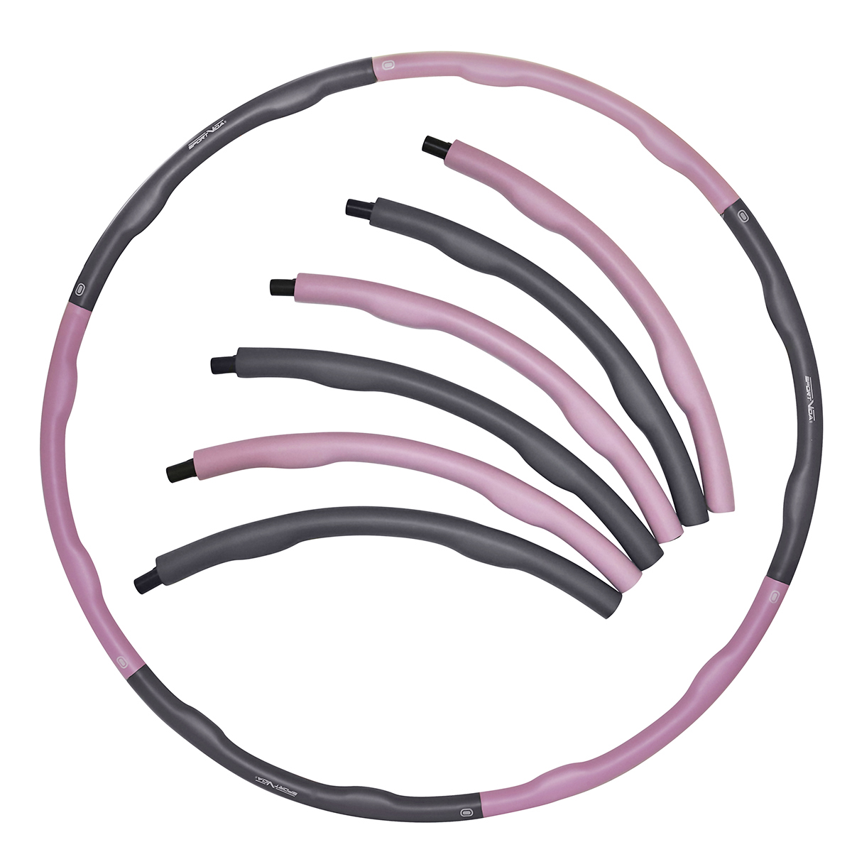 

Обруч массажный Hula Hoop SportVida 100 см 1.2 кг SV-HK0338 Grey/Pink