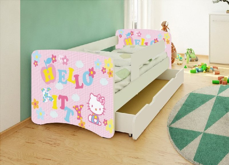 

Ліжко дитяче Happy Baby Hello Kitty 80*190 з шухлядою та бортиком