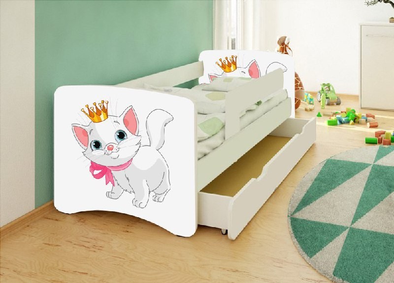 

Ліжко дитяче Happy Baby Котик 70*140 з шухлядою та бортиком