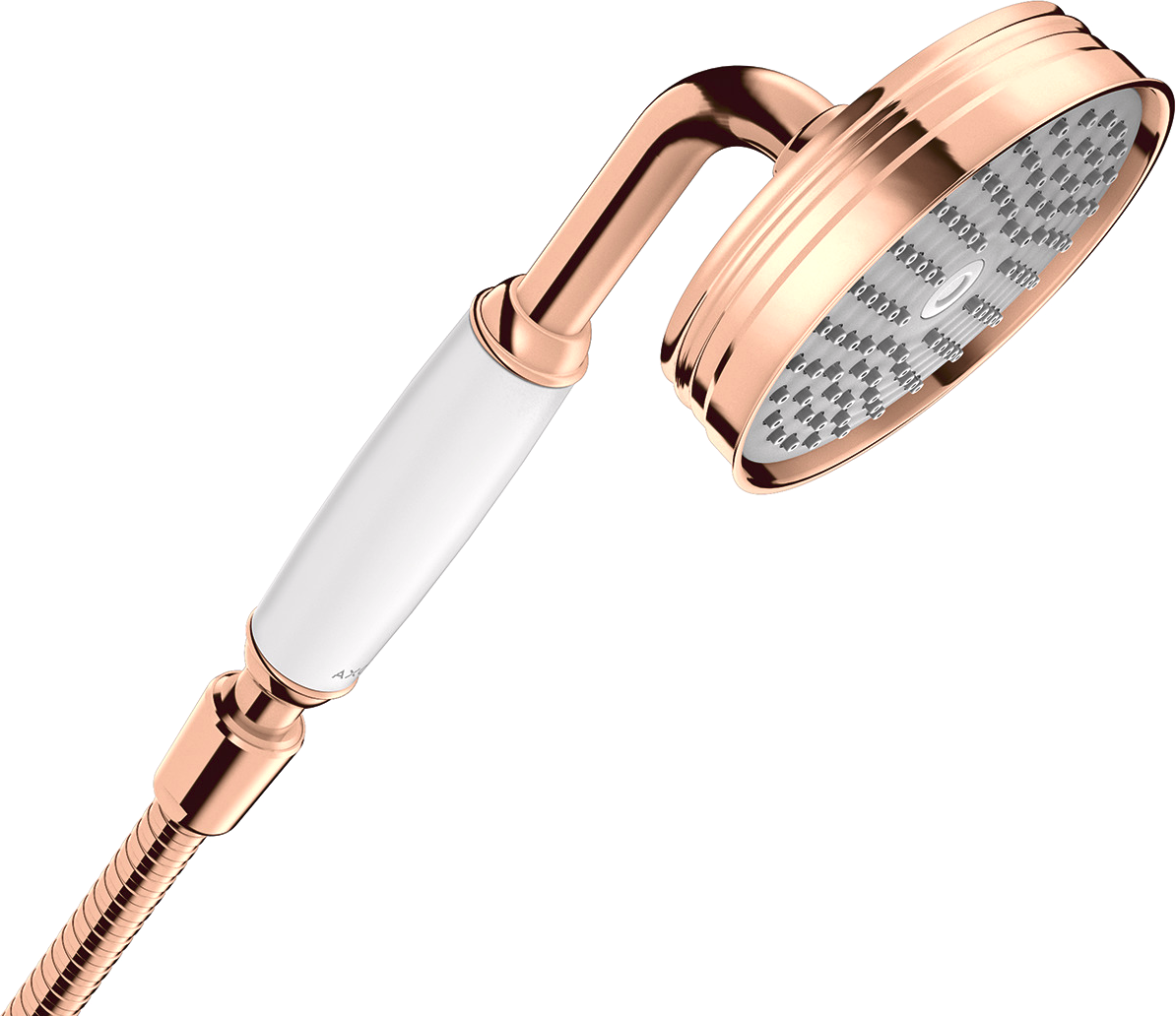 

Ручной душ с белой рукояткой HANSGROHE AXOR 16320300 полированное красное золото (29316)